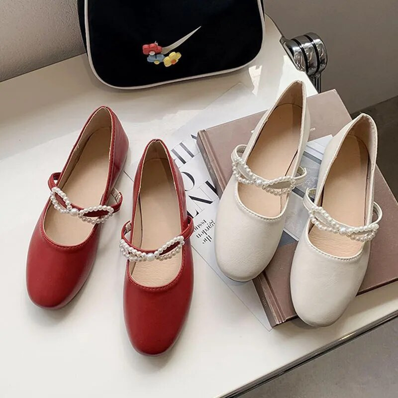 Kryžius surišti baleto plokštumos smailūs pirštai, moteriški batai Sliver Mary Jane batai vaivorykštiniai batai laivui Zapatos Mujer balta 9594N