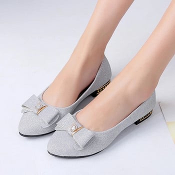 Пролет Есен Дамски обувки с равни пръсти Сватбени обувки с ниски токчета Дамски обувки с папийонка Дамски zapatos mujer 6658