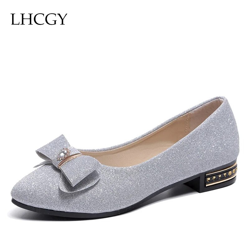 Proljeće Jesen Ženske ravne cipele sa šiljatim prstima Slip on cipele niske pete Vjenčane cipele Ženske cipele s leptir mašnom Ženske zapatos mujer 6658