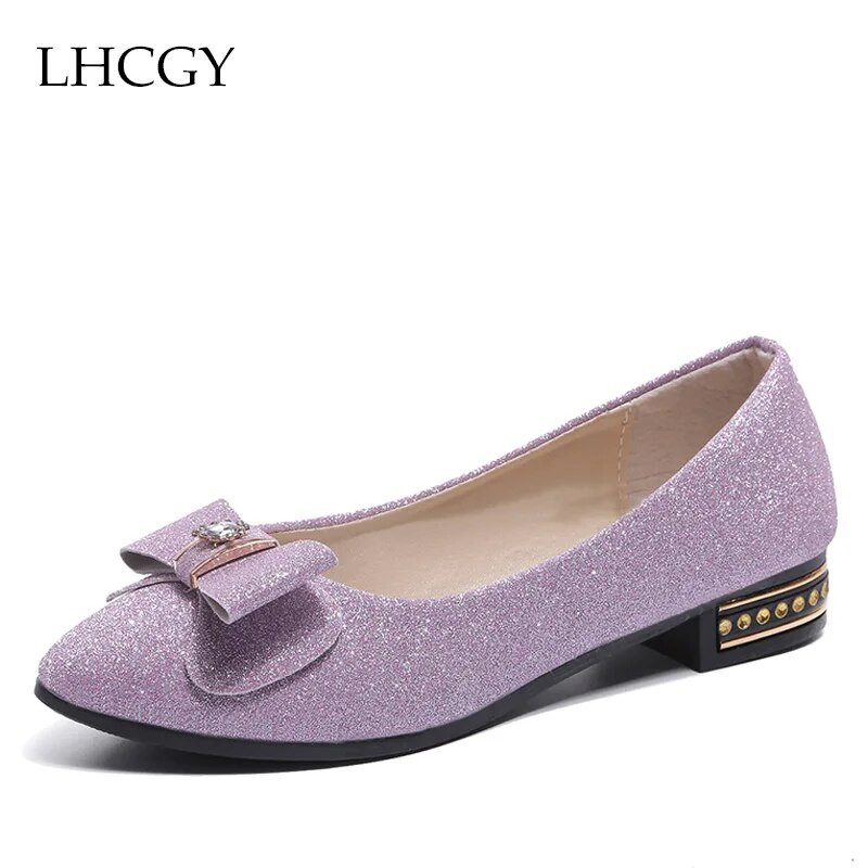 Proljeće Jesen Ženske ravne cipele sa šiljatim prstima Slip on cipele niske pete Vjenčane cipele Ženske cipele s leptir mašnom Ženske zapatos mujer 6658