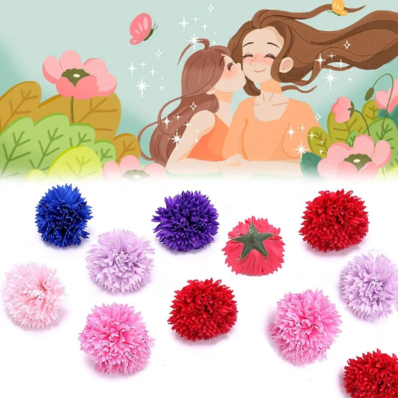 10gab Mini Neļķes Ziepes Ziedu Galva Mūžīgie Ziedi Pušķis Mātes diena Skolotājas Pateicības Dāvanu Kastīte Roku darbs DIY Materiāls