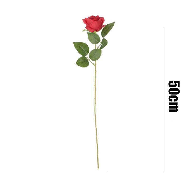 Pakiranje od 3-5 buketa umjetnog cvijeća Crveni baršun Lažno cvijeće ruže Vjenčanje Dekoracija kućnog stola Božićni poklon za Valentinovo