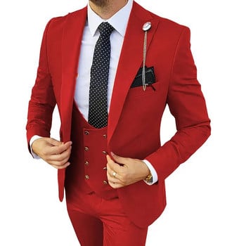 2023 Trajes De Hombre Slim Fit сватбен бизнес смокинг костюм за младоженец Официален джентълменски дизайни на блейзъри от 3 части за комплект мъжки костюми