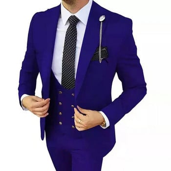 2023 Trajes De Hombre Slim Fit сватбен бизнес смокинг костюм за младоженец Официален джентълменски дизайни на блейзъри от 3 части за комплект мъжки костюми