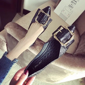 Proljeće/jesen 2023. Nove plitke ravne cipele sa šiljatim prstima Ženske modne metalne kopče za remen Ženske cipele velikih veličina Lagane cipele za brod