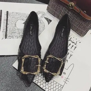 Proljeće/jesen 2023. Nove plitke ravne cipele sa šiljatim prstima Ženske modne metalne kopče za remen Ženske cipele velikih veličina Lagane cipele za brod