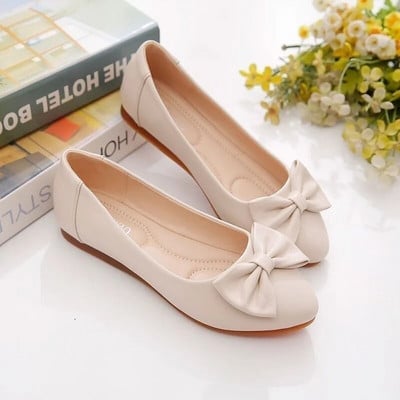 Minkštos odos negilūs plokščiapadžiai batai, moteriški paprasti laisvalaikio darbo batai važinėjantys smailia nosimi Saldus lankelis korėjietiška mada pavasario ruduo