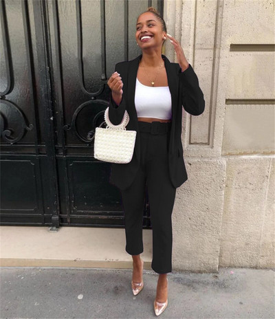 Chic ženski kompleti hlača Odijelo 2023. Novo u ležernim sakoima i hlačama Dvodijelni setovi Elegantni uredski ženski poslovni svečani kompleti sakoa