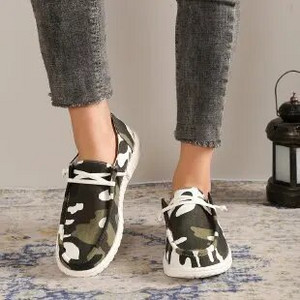 Maogu Lagane ravne tenisice na navlačenje Ženske ljetne prozračne platnene natikače Mokasine s platnenim motivima s printom Ženska mujer