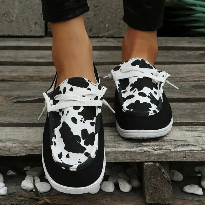 Maogu Lagane ravne tenisice na navlačenje Ženske ljetne prozračne platnene natikače Mokasine s platnenim motivima s printom Ženska mujer