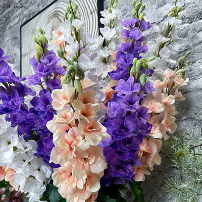 SunMade Luxury Moist Feeling Delphinium Real Touch Τεχνητά λουλούδια Διακόσμηση σπιτιού Flores Artificales Λευκό λουλούδι Φθινοπωρινή διακόσμηση