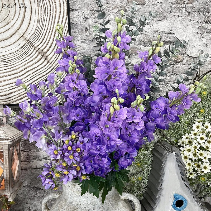 SunMade Luxury Moist Feeling Delphinium Real Touch Umjetno cvijeće Dekoracija doma Flores Artificales Bijelo cvijeće Jesenski dekor