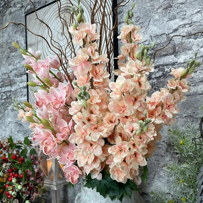 SunMade Luxury Moist Feeling Delphinium Real Touch Umjetno cvijeće Dekoracija doma Flores Artificales Bijelo cvijeće Jesenski dekor