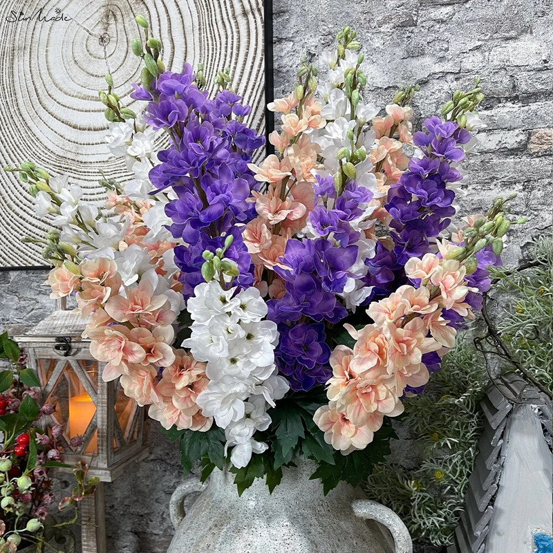 SunMade Luxury Moist Feeling Delphinium Real Touch Umjetno cvijeće Dekoracija doma Flores Artificales Bijelo cvijeće Jesenski dekor