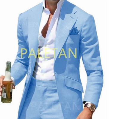 Peak Collar Vīriešu uzvalki Slim Fit Robots, Zaļš vīriešu uzvalks Blazeri Jakas Bikses 2 daļ.