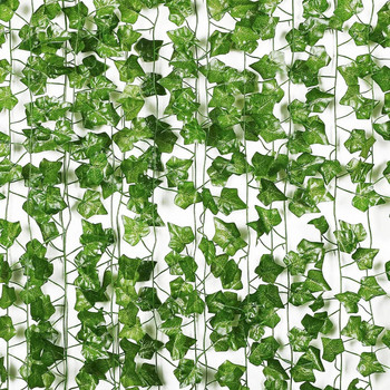 1Pc 200cm Green Vine Silk Artificial Ivy Hanging Leaf Garland Plant Creeper Leaf Home Γάμος Κήπος Διακόσμηση μπάνιου