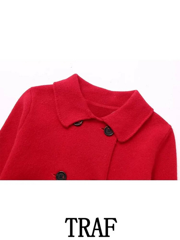 TRAF 2023 naiste 2-osalised komplektid Moodsad lühikesed kaherealised bleisermantlid + miniseelikud A-Line seelikud Elegantsed sügisesed komplektid