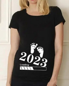 Μαύρο πουκάμισο εγκυμοσύνης για εγκυμοσύνη χαριτωμένο μπλουζάκι με κοντό μανίκι με λαιμόκοψη Μπλουζάκι με κοντό μανίκι Μπλουζάκι για έγκυες μπλούζες Μαμά Ρούχα Βρεφική Αναγγελία Μπλουζάκι