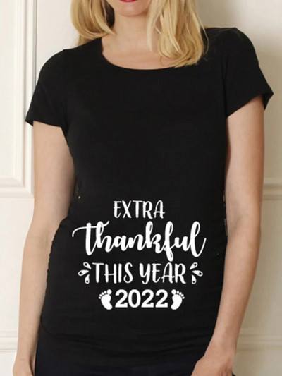 Μαύρο πουκάμισο εγκυμοσύνης για εγκυμοσύνη χαριτωμένο μπλουζάκι με κοντό μανίκι με λαιμόκοψη Μπλουζάκι με κοντό μανίκι Μπλουζάκι για έγκυες μπλούζες Μαμά Ρούχα Βρεφική Αναγγελία Μπλουζάκι