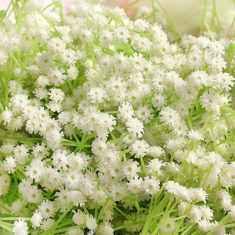 10/20 gab. Zīdaiņu elpošana Mākslīgie ziedi Plastmasas Gypsophila DIY Bride ar ziediem Mājas kāzu rotājumi Viltus ziedi Līgavas dekors