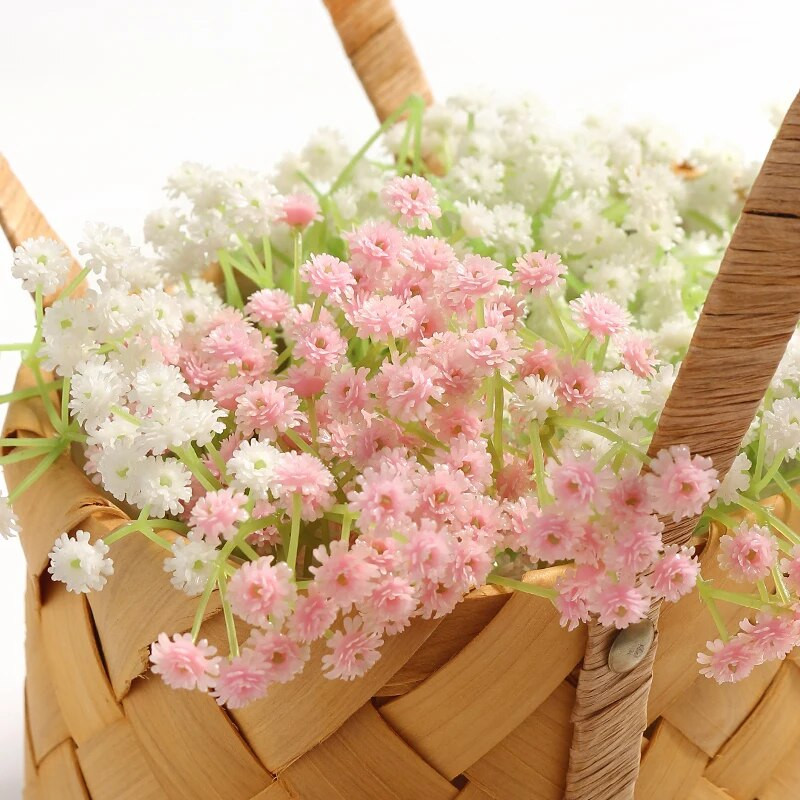 10/20 gab. Zīdaiņu elpošana Mākslīgie ziedi Plastmasas Gypsophila DIY Bride ar ziediem Mājas kāzu rotājumi Viltus ziedi Līgavas dekors