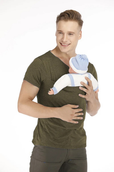 Póló Babahordozó Biztonsági Kenguru Zseb Terhességi Ruha Nyári Rövid ujjú Anya Felső Nagy nylon pamut etetéshez