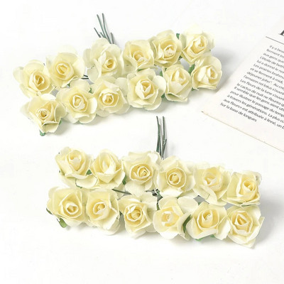 Umjetni buket ruža Papirnato lažno cvijeće Home Deco Dekoracija vjenčanja Božićna dekoracija 2023. DIY vjenčani vijenac Rukotvorine