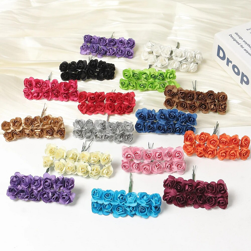 Umjetni buket ruža Papirnato lažno cvijeće Home Deco Dekoracija vjenčanja Božićna dekoracija 2023. DIY vjenčani vijenac Rukotvorine