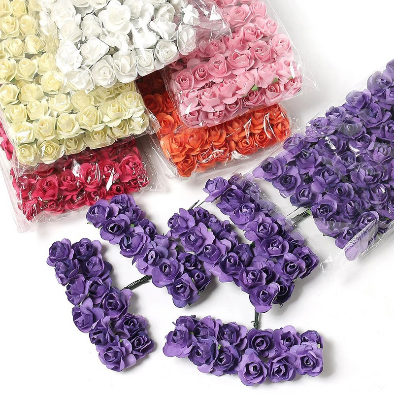 Umjetni buket ruža Papirnato lažno cvijeće Home Deco Dekoracija vjenčanja Božićna dekoracija 2023. DIY vjenčani vijenac Rukotvorine