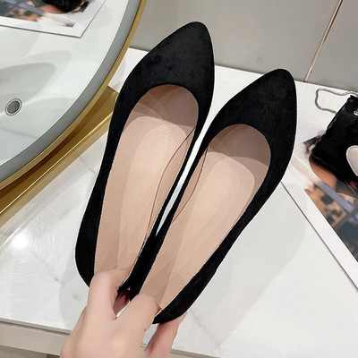 Ženske ravne tenisice od umjetne brušene kože sa šiljatim vrhom Udobne ženske cipele Crne mokasine Plitke jednostruke cipele Plava Crvena 1057C