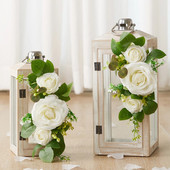 Kunstlik roosi tooli seljalill hotelli bankettide pulmapidude ürituste jaoks Toitlustus Maastikukujundus Paigutus Rekvisiidid Tahavaatepeegli sisekujundus