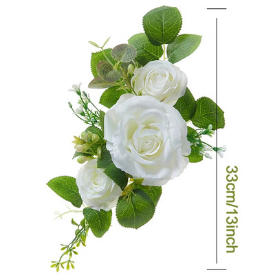 Kunstlik roosi tooli seljalill hotelli bankettide pulmapidude ürituste jaoks Toitlustus Maastikukujundus Paigutus Rekvisiidid Tahavaatepeegli sisekujundus