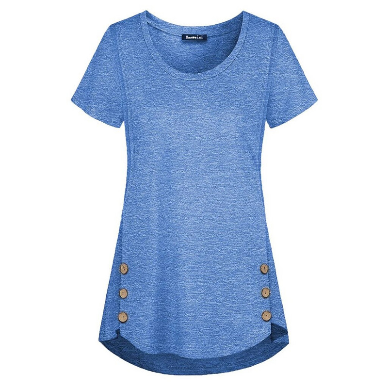 Majica kratkih rukava za trudnice, za trudnice, ljeto, majice s dugmadima i okruglim izrezom, kratkih rukava, jednobojne majice za dojenje Novo