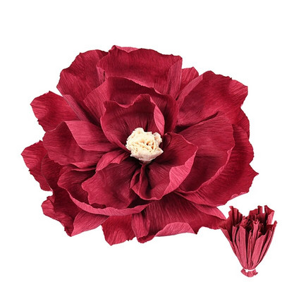 3/1kom DIY cvijet od krep papira Umjetni božur Glava ruže za dom Vjenčanje Rođendan Pozadina Zidni dekor DIY Cvjetni obrt