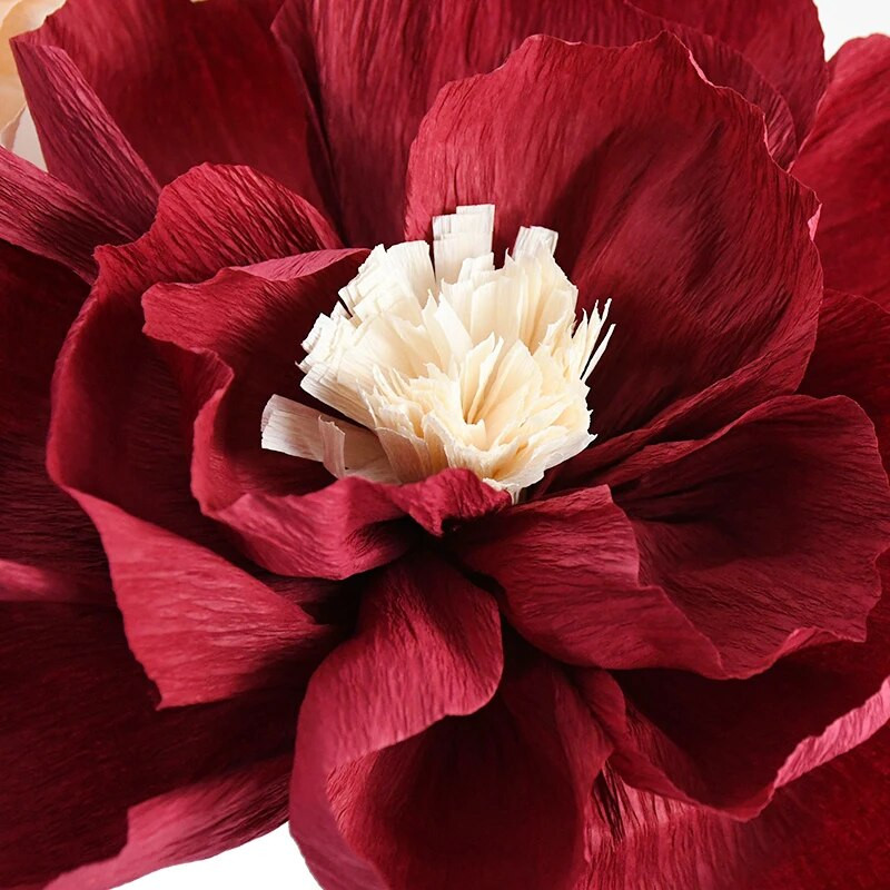 3/1kom DIY cvijet od krep papira Umjetni božur Glava ruže za dom Vjenčanje Rođendan Pozadina Zidni dekor DIY Cvjetni obrt