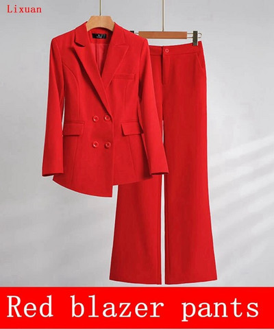 Visokokvalitetne jesensko-zimske formalne ženske jakne hlače Žensko poslovno odijelo Radna odjeća Uredska uniforma Široke nogavice Kompleti jakni