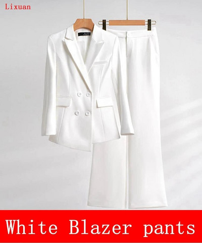 Visokokvalitetne jesensko-zimske formalne ženske jakne hlače Žensko poslovno odijelo Radna odjeća Uredska uniforma Široke nogavice Kompleti jakni