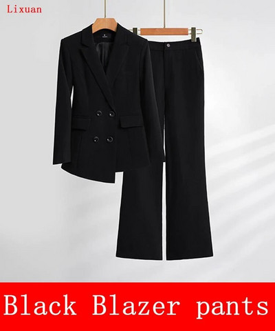 Visokokvalitetne jesensko-zimske formalne ženske jakne hlače Žensko poslovno odijelo Radna odjeća Uredska uniforma Široke nogavice Kompleti jakni