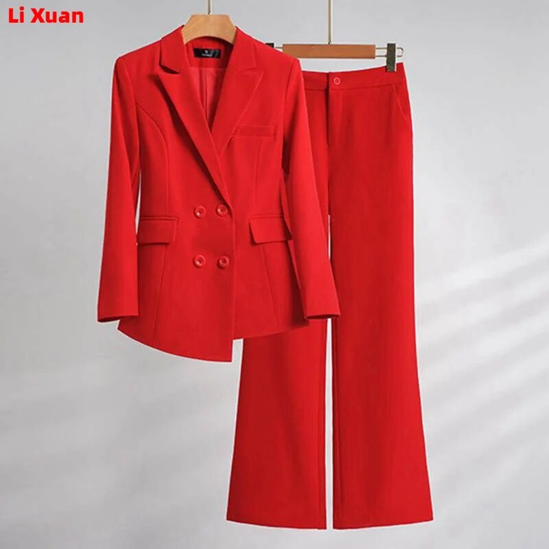 Visokokvalitetne jesensko-zimske formalne ženske jakne hlače Žensko poslovno odijelo Radna odjeća Uredska uniforma Široke nogavice Kompleti jakni