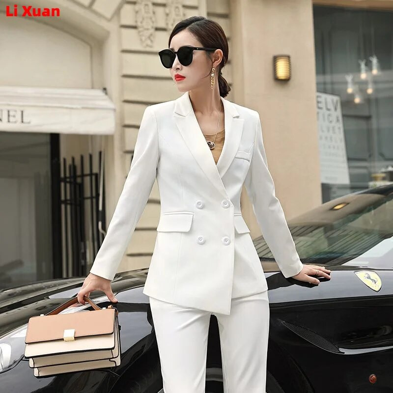 Visokokvalitetne jesensko-zimske formalne ženske jakne hlače Žensko poslovno odijelo Radna odjeća Uredska uniforma Široke nogavice Kompleti jakni
