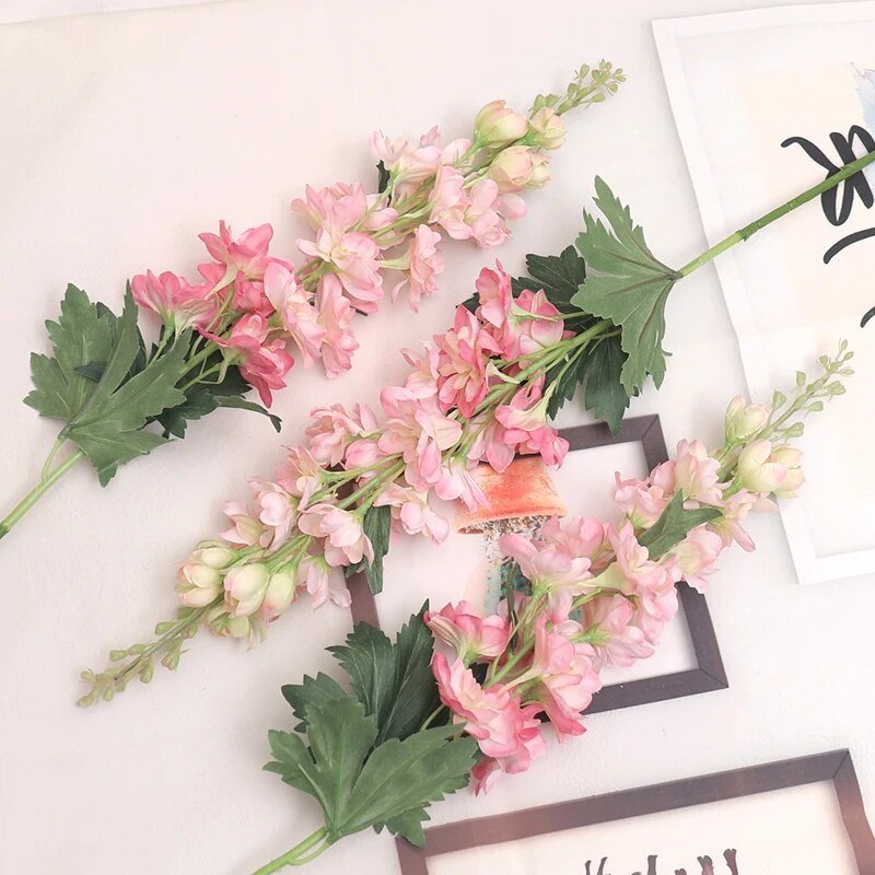 Gyönyörű jácint művirág hosszú ágú Delphinium selyem művirág esküvői házibuli kerti dekoráció fleur artificielles