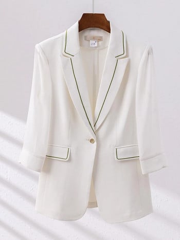 Καλοκαιρινό ανοιξιάτικο γυναικείο κοστούμι παντελόνι μαύρο λευκό χακί με μισό μανίκι και παντελόνι γυναικείο επίσημο σετ 2 τεμαχίων