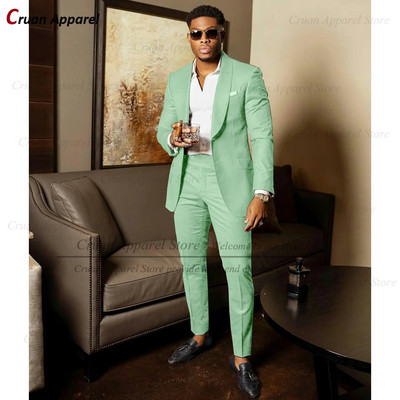 2023. gada zaļie uzvalki vīriešiem, īpaši pielāgoti līgavainim kāzu kostīmi, smokings, labākā vīrieša žaketes bikses, 2 gabali, moderns, laulības kostīms