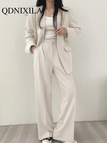 Νέο σε Κορεάτικο Σετ μικρό κοστούμι Γυναικείο κοστούμι Παντελόνι Blazer Femenino Ροζ Κοστούμι Παλτό Γυναικείο Σετ γραφείου Γυναίκα 2 τεμάχια Γυναικείο Clotheng