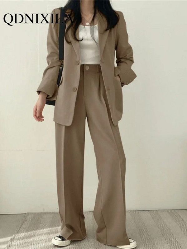 Novo u korejskom malom odijelu Žensko odijelo Hlače Blazer Femenino Ružičasto odijelo Kaput Ženski uredski set Ženska dvodijelna ženska odjeća