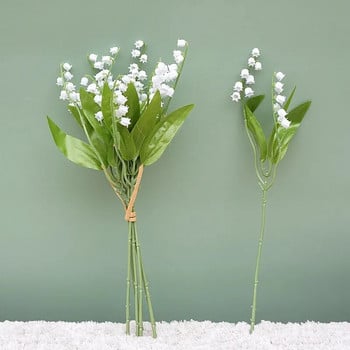 6 τμχ Πλαστικό Λευκό Bellflower Beautiful Lilies Valley Ψεύτικα φυτά Μπουκέτο Γάμος Φωτογράφηση σπιτιού Στέγη Διακοσμητική σύνθεση