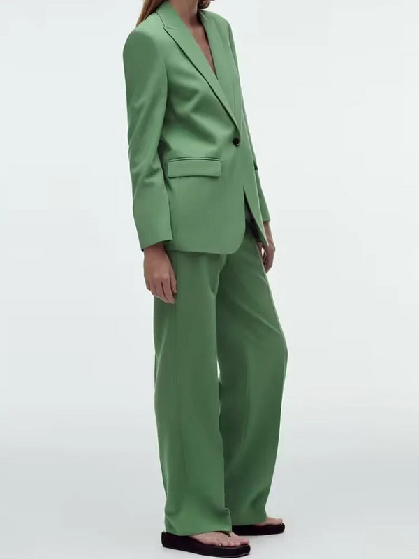 2023 Ženski kompleti proljeće ljeto 2 komada Modni jednobojni sakoi Odijelo Kaputi Hlače s jednim gumbom Ženska ležerna odjeća