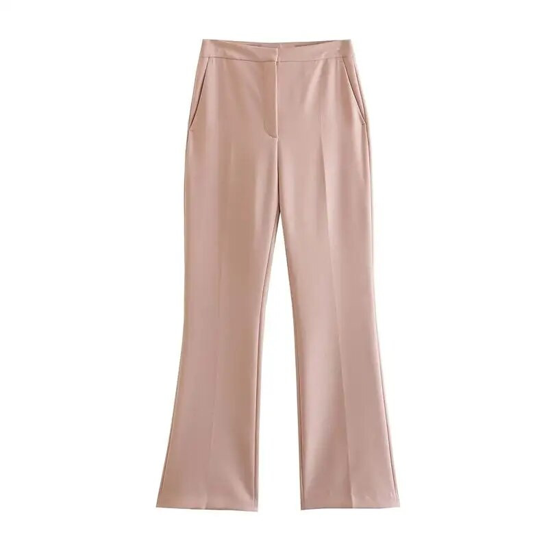 Proljeće 2023. Novi komplet hlača Modna uska odijela s V-izrezom Uredski blejzeri Žensko odijelo Ružičasto odijelo s hlačama visokog struka Ženski dvodijelni komplet