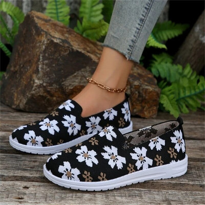 Ljetne ženske ravne cipele velike veličine Okrugla glava Uzorak mliječne krave Prozračne tenisice Udobne natikače Zapatos Para Mujeres