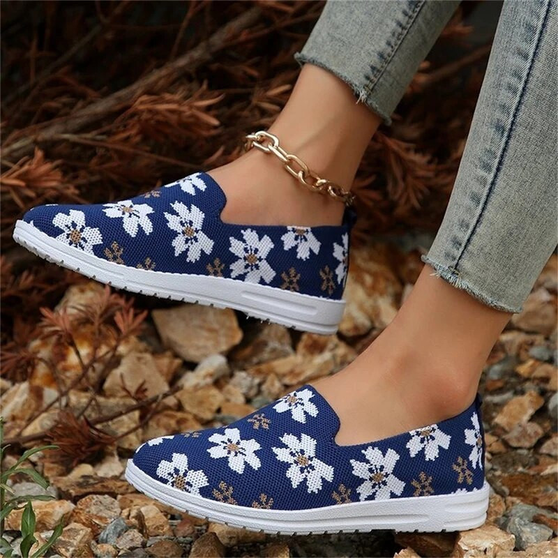 Ljetne ženske ravne cipele velike veličine Okrugla glava Uzorak mliječne krave Prozračne tenisice Udobne natikače Zapatos Para Mujeres